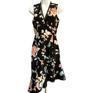 Dress the Population Women's Bijou Floral Plunge Dress Size XXS Asymmetrical Hem